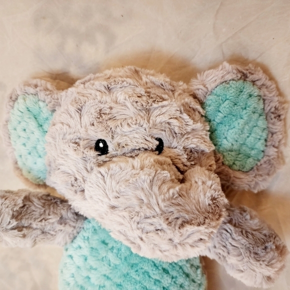 Spark Create Imagine Elephant Plush Stuffed Animal 14" Grey Teal Baby Lovie Soft - Picture 4 of 9